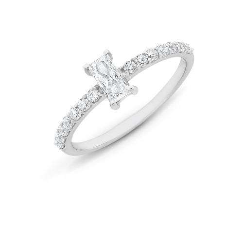 Sterling silver cubic zirconia ring