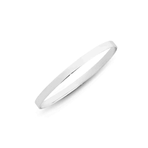 Sterling silver flat bangle.