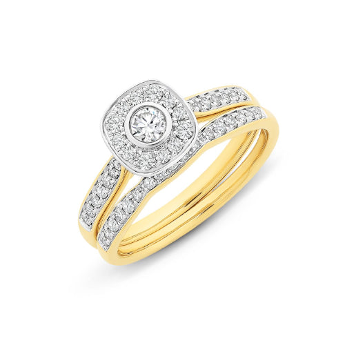 9ct diamond wedding set