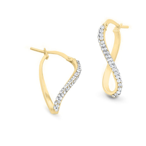 9ct silver filled crystal earrings.