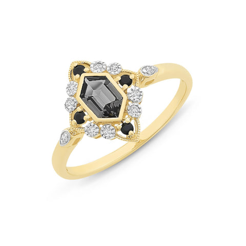 9ct yellow dress ring.