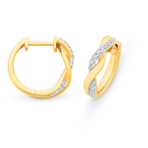 9ct Diamond Huggies