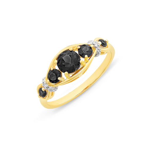 9ct Sapphire & Diamond ring
