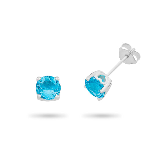 Sterling Silver Blue Topaz Earrings