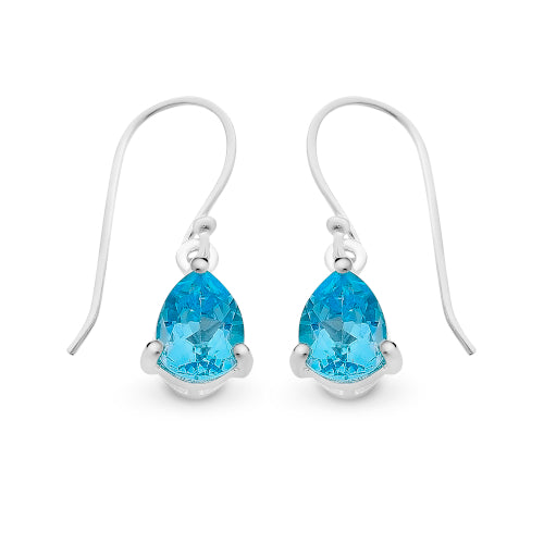 Sterling silver blue topaz earrings