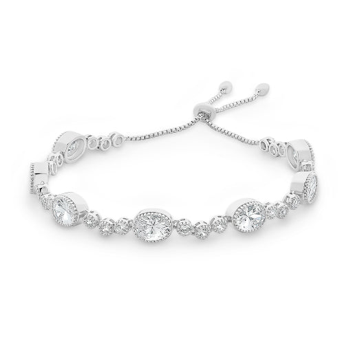 Sterling Silver Cz Bracelet