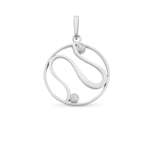 Sterling silver diamond pendant