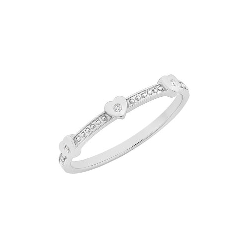 Sterling silver diamond ring
