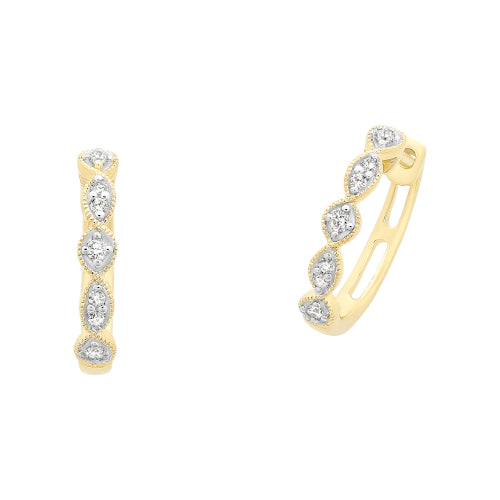 9ct Diamond huggies