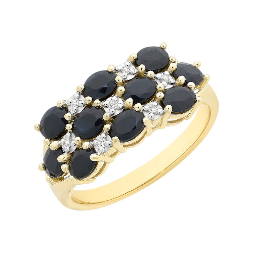 9ct Sapphire & Diamond Ring