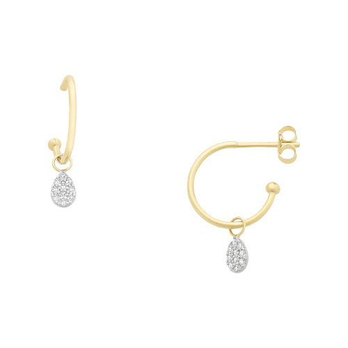9ct CZ drop earrings