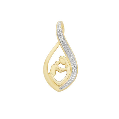 9ct gold diamond pendant