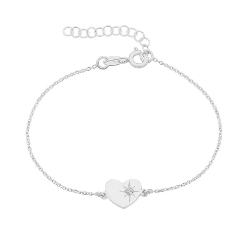 Sterling silver diamond bracelet.