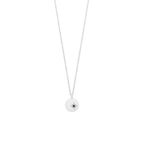 Sterling silver black diamond necklace