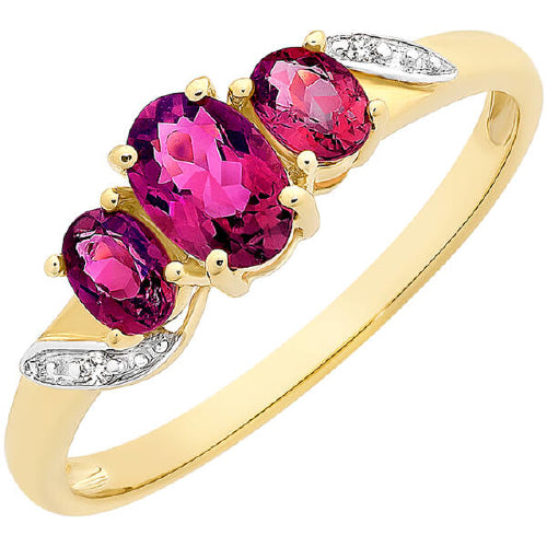 9ct Tourmaline & Diamond ring