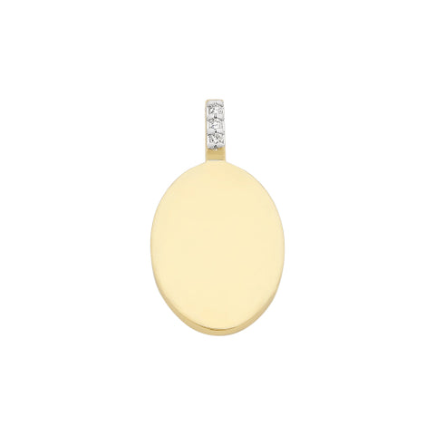 9ct Diamond disc pendant