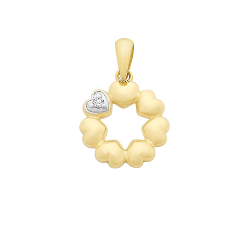 9ct Diamond Heart Pendant