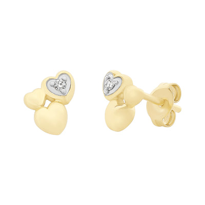 9ct gold Diamond stud earrings