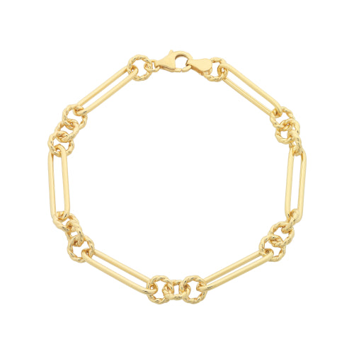 9ct silver filled long link bracelet
