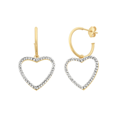 9ct gold heart earrings