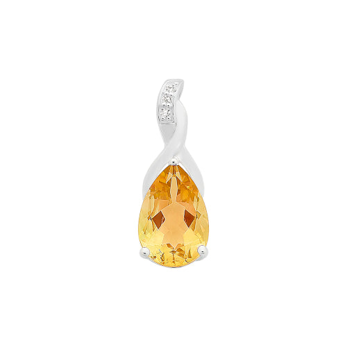 Citrine & CZ Pendant