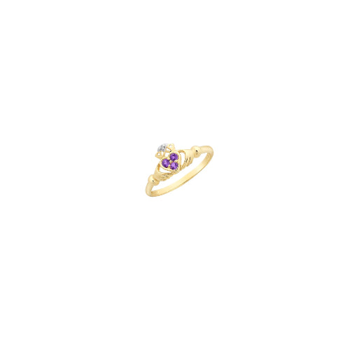 9ct Amethyst & Diamond ring