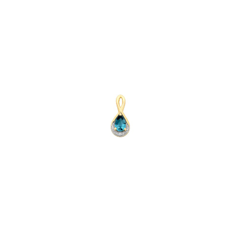 9ct Topaz & Diamond Pendant