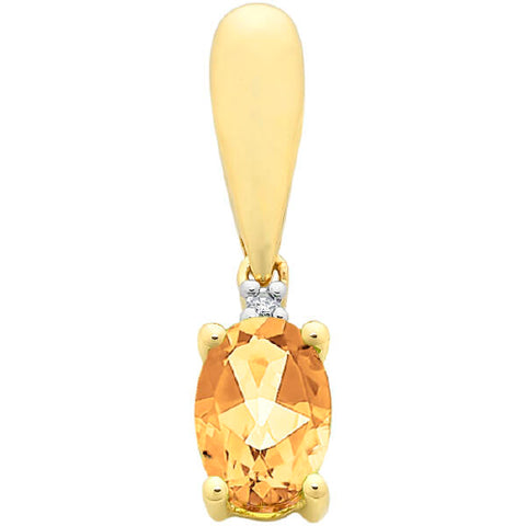 Diamond & citrine pendant