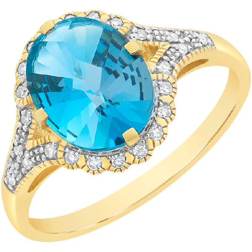London Blue Topaz & Diamond ring
