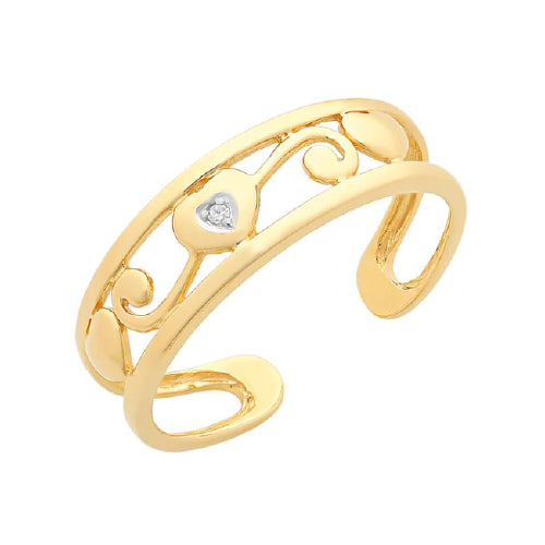 9ct diamond toe ring