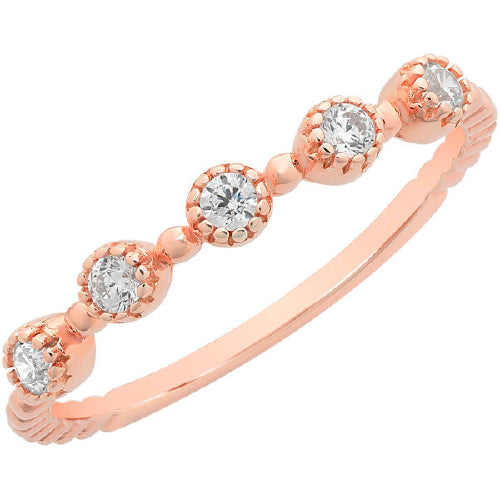 Cubic Zirconia rose gold ring