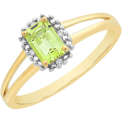 Peridot & Diamond ring