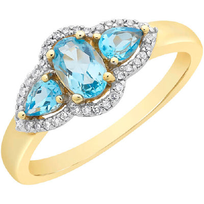 Topaz & Diamond ring