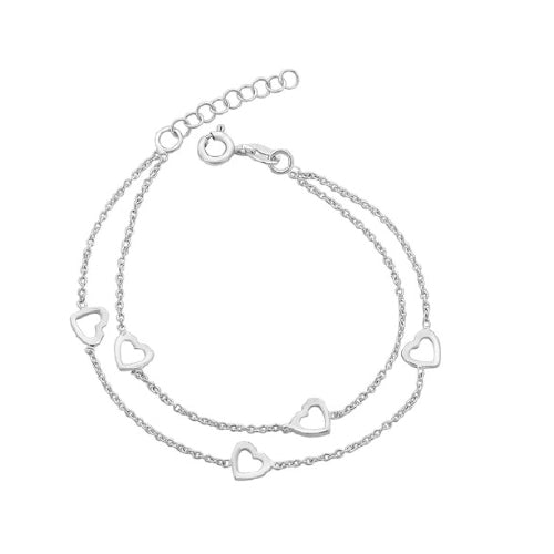 Sterling silver heart bracelet