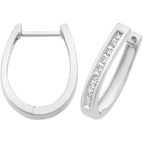 9ct White Gold Huggie Earrings