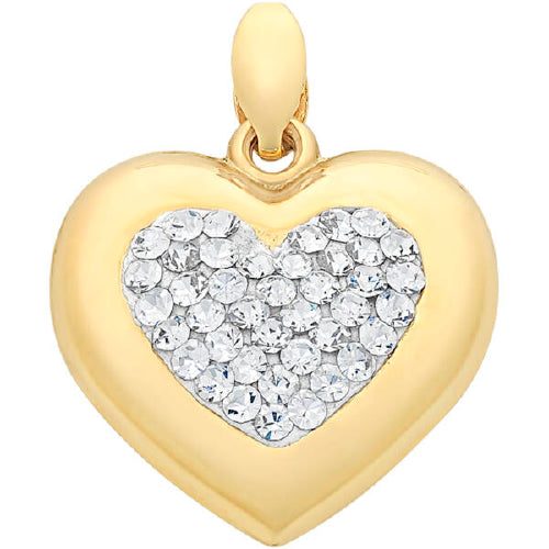 9ct Crystal Heart Pendant