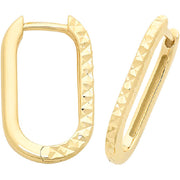 9ct Diamond Cut Huggies