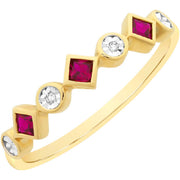 9ct Created Ruby & Diamond Ring