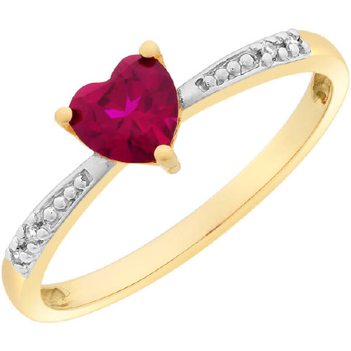 9ct Ruby & Diamond Ring