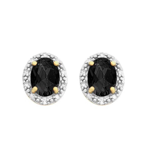 9ct Sapphire & Diamond Earrings