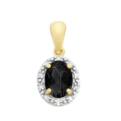 9ct Sapphire & Diamond Pendant
