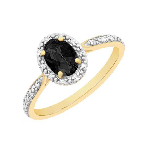 9ct Sapphire & Diamond Ring