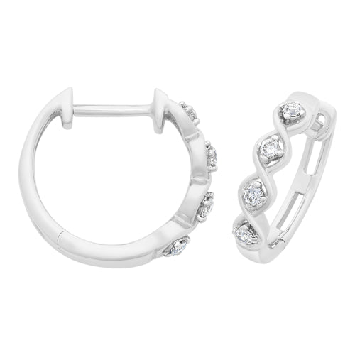 9ct Diamond Huggies