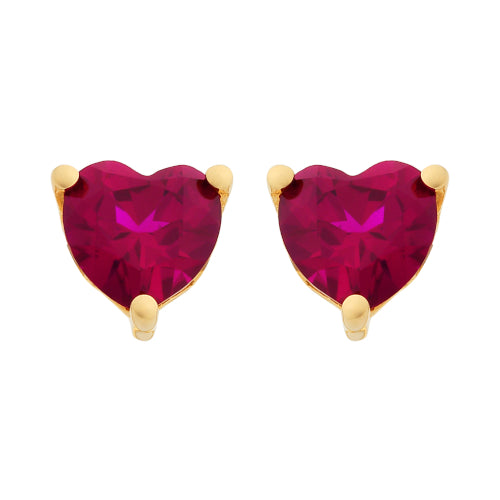 9ct Lab Ruby Earrings