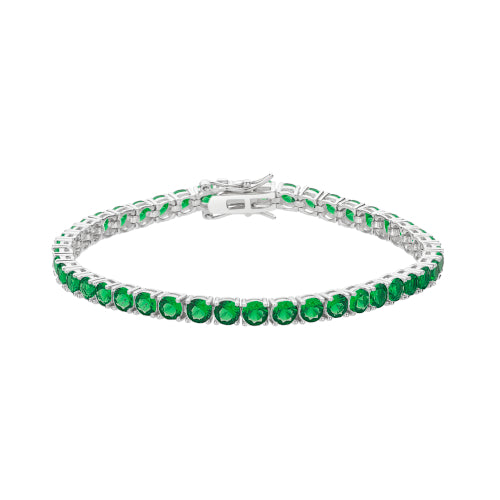 Lab Emerald Nano Tennis Bracelet