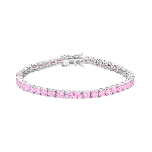 Pink Cz Tennis Bracelet