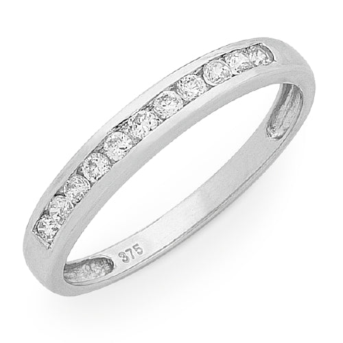 9ct White Gold Diamond Wedder