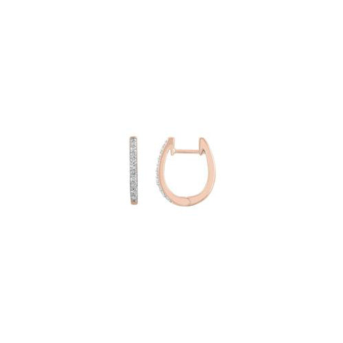 9ct rose gold diamond huggies .15ct