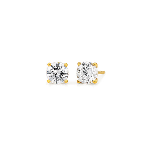 4 claw diamond studs
