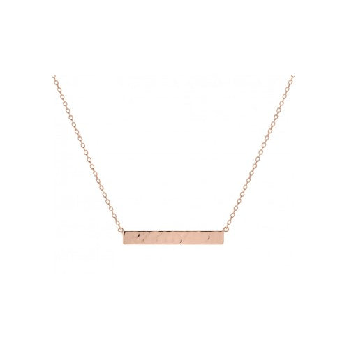 Sterling silver rose gold bar necklace